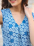 Indigo Pure Cotton Floral Printed A-line Kurta Set